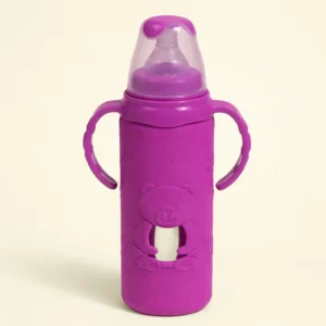 Baby Glass Feeding Bottle Purple 240Ml - Sunshine
