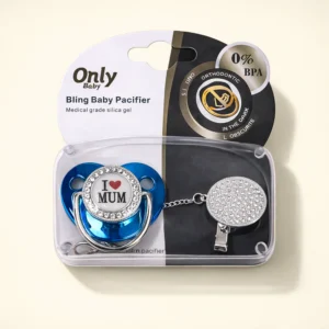Baby Bling Pacifier Love Mom Blue - Sunshine