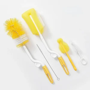 Baby 5Pcs Bottle & Nipple Brush Yellow - Sunshine