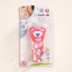 Baby Pacifier With Chain Pink - Sunshine