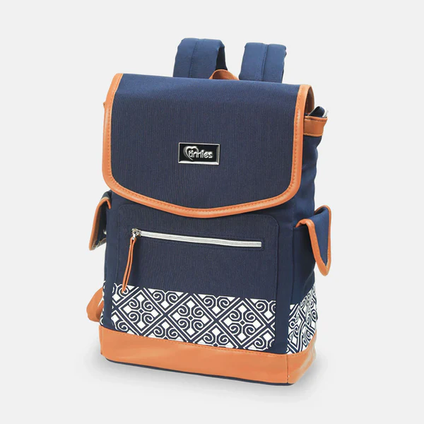 Tinnies Diaper Backpack - Navy Blue Hands-Free Comfort For Modern Moms